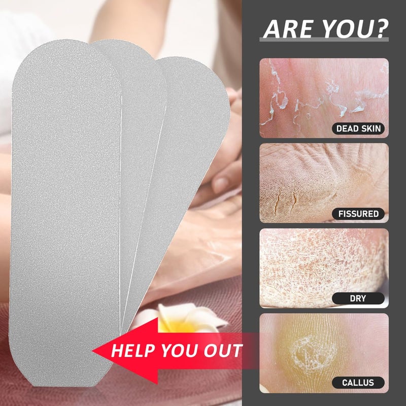 UPIQNG 60pcs Foot File Refills Pedicure Rasp Replacement Pads Self- Adhesive Coarse and Fine Sandpaper Reusable Callus Remover Tool (Grey) - Image 4
